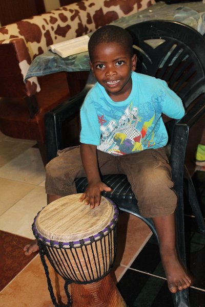 Playing the drum